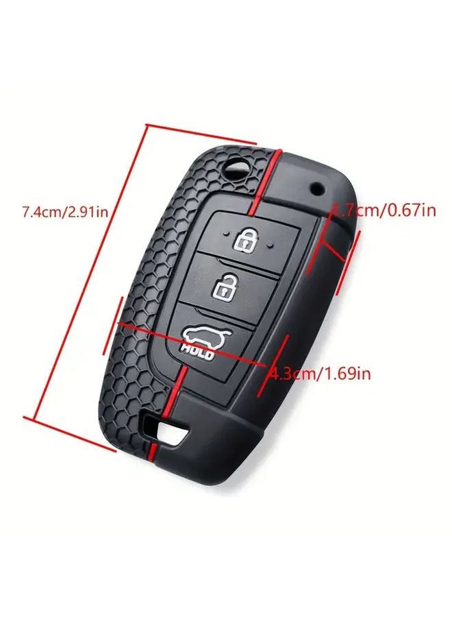 حالة المفاتيح السيليكونية الواقية السوداء لهيونداي توسان NX4 2023 2024 كونا كريتا 2 فوكس سوناتا - Image 2